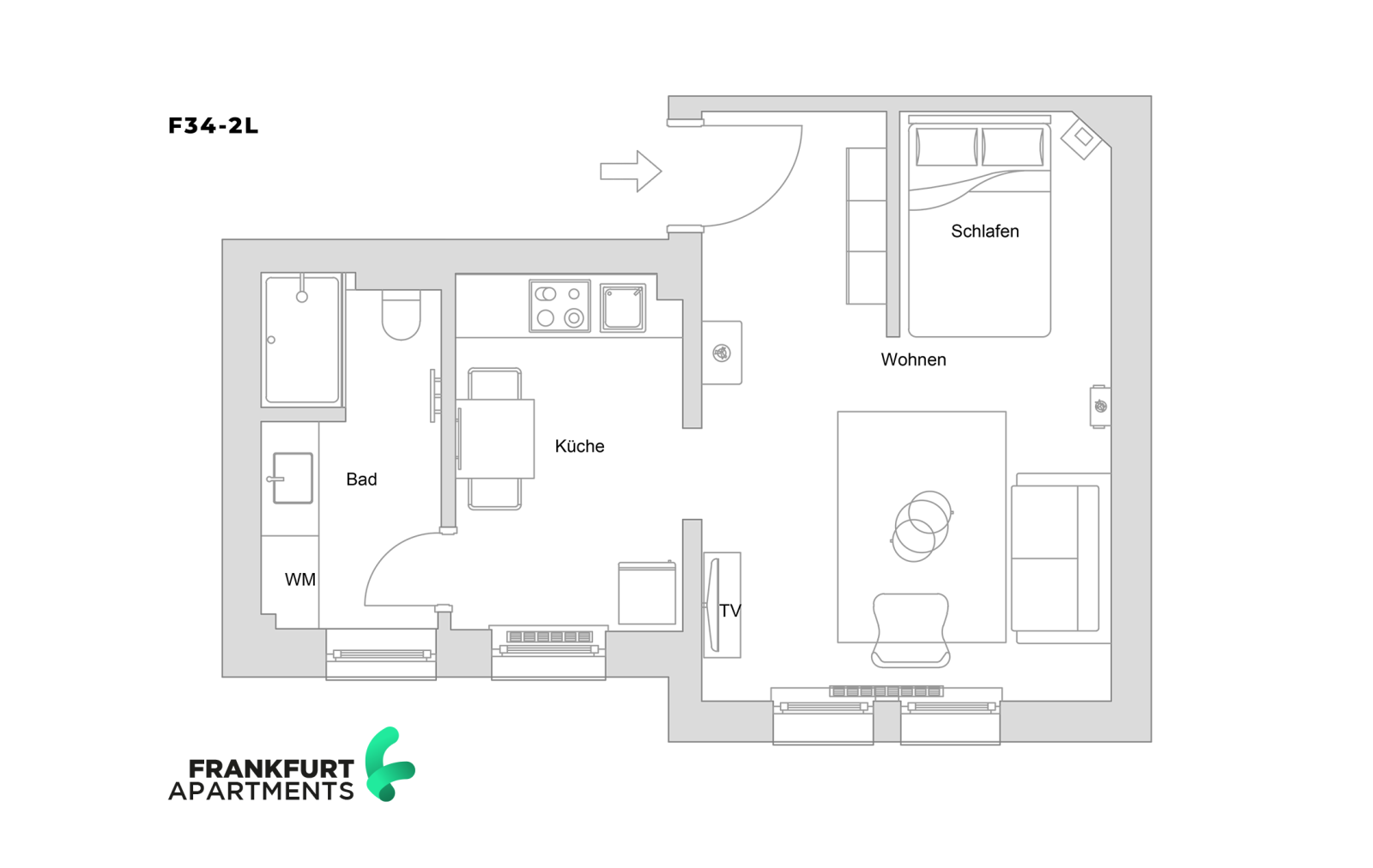 F34-2R#*** P R I M E Studio-Apartment Frankfurt Rödelheim ***