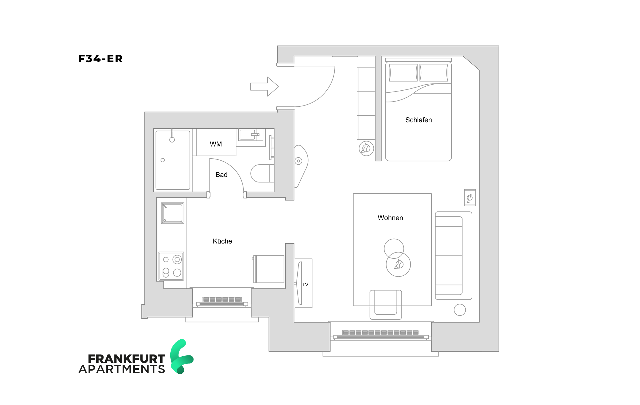 F34-ER#*** P R I M E Studio Apartment in Rödelheim ***