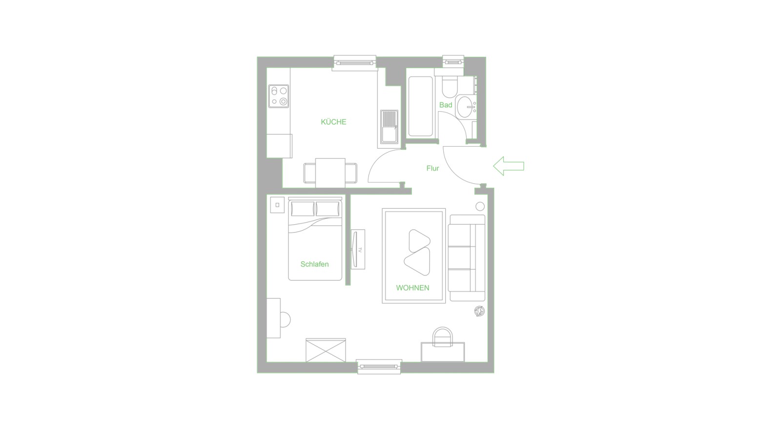 HV-4R#*** S T A N D A R D Business Apartment in Frankfurt-Nordend ***
