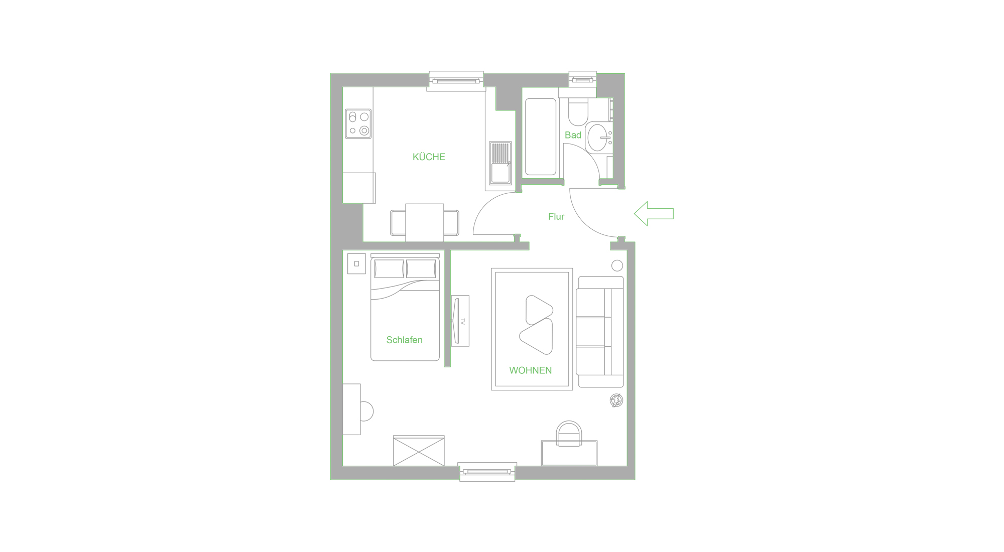 HV-4R#*** S T A N D A R D Business Apartment in Frankfurt-Nordend ***