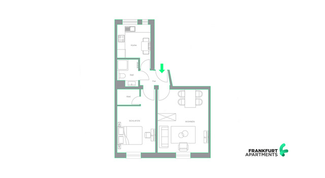 S20-2R#*** P R I M E Business Apartment in Frankfurt-Gallus***